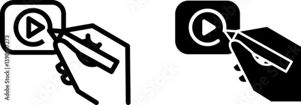 Fototapeta Animated video icon