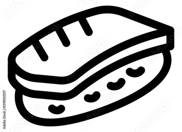 Obraz icon of salmon nigiri sushi representing Japanese cuisine or fresh seafood served with rice.