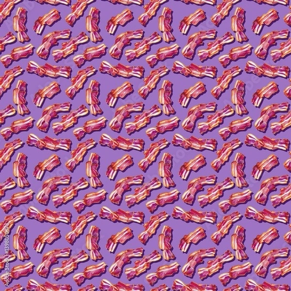 Fototapeta Endless Crispy Bacon Pattern Design