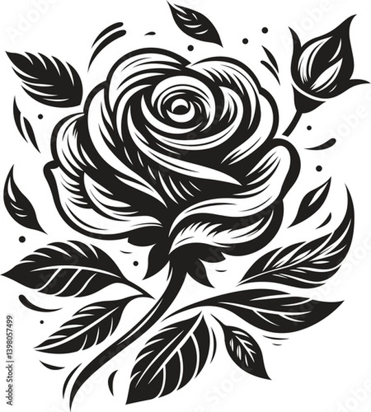 Obraz Rose stylized vector