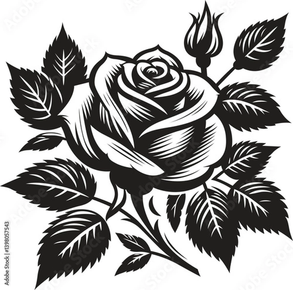 Obraz Rose stylized vector