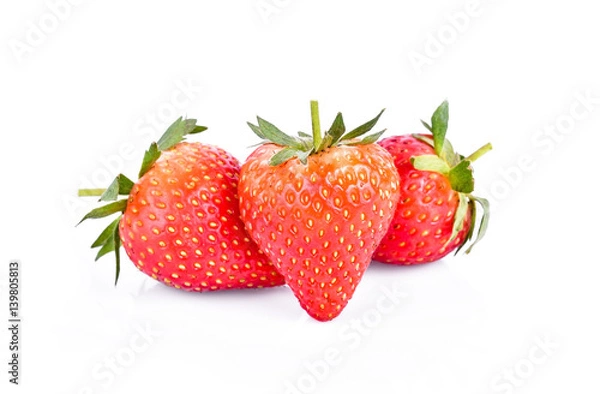 Obraz starwberries on white background