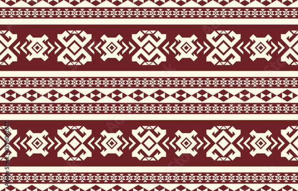 Obraz Ethnic Geometric Design.Ethnic Pattern in tribal, folk embroidery abstract art colorful. ornament print. Ethnic Geometric Design for wallpaper,carpet, clothing, fashion, fabric.	