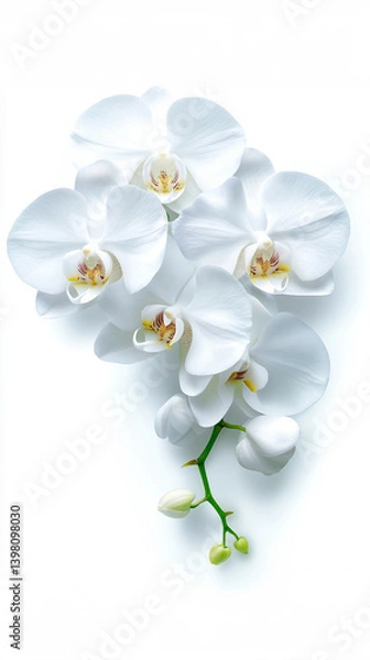 Obraz Flowers on White Grey Background