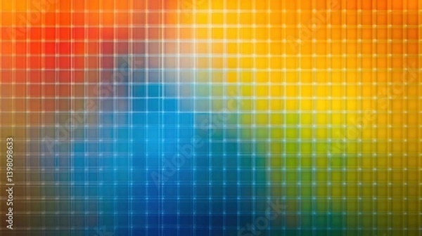 Fototapeta Vibrant grid patterns in abstract digital art, symbolizing creativity and modern design innovation.
