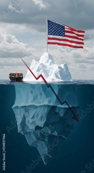 Obraz United States Tariffs Risk as a global economic crisis danger with taxes on international imports and exports as a US tariff concept with dangers
