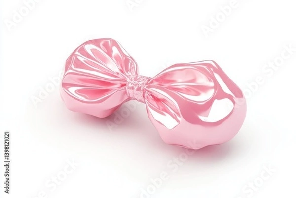 Obraz White and pink candy wrapped 3D render icon isolated on white background