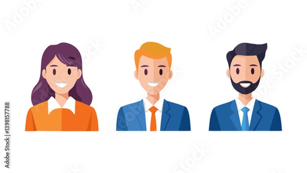 Fototapeta People icon set in trendy flat style. Persons symbol infographics website design, logo, app, UI isolated – for stock 