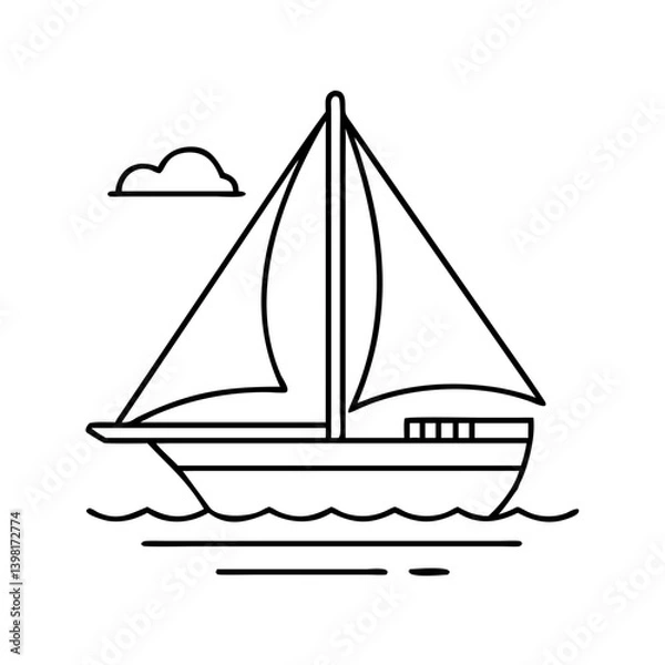 Obraz sailboat icon, sailboat vector illustration-simple illustration of sailboat, perfect for sailboat logos and icons