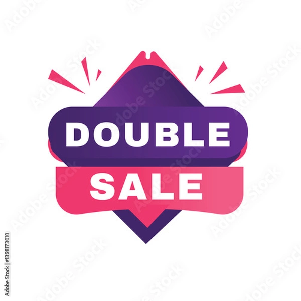 Fototapeta Double sale banner symbol isolated speech template. Vector isolated for announce, business Advertising.