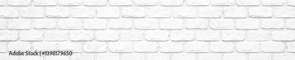 Fototapeta White brick wall texture background with grey light color stone tile block, modern interior and exterior design backdrop,  light color,  stone