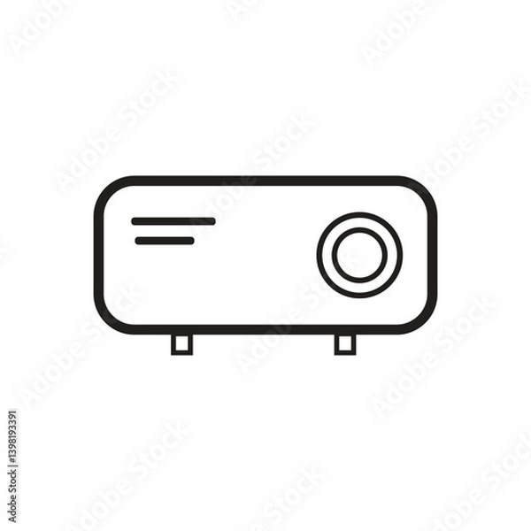 Obraz Projector line icon vector isolated on white background