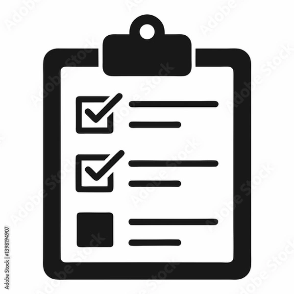 Fototapeta clipboard with checklist