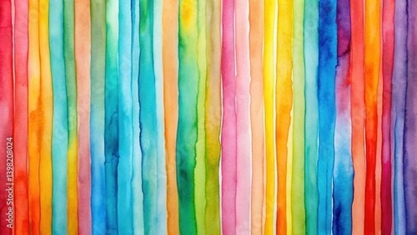 Fototapeta Vibrant Watercolor Stripes A Colorful Abstract Background for Design Projects and Creative Applications