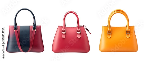 Obraz Pack of Stylish Women Handbag Set Against Transparent Background for Fashion or Accessory Projects