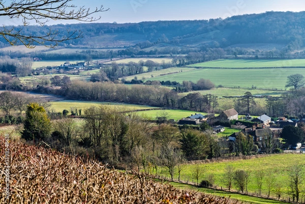 Fototapeta A view across the Darent Valley at Shoreham near Sevenoaks in Kent, England