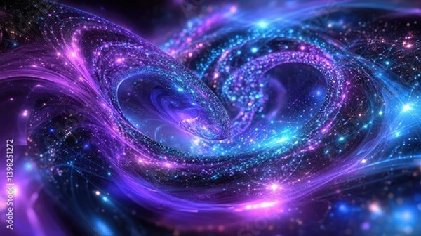 Fototapeta Abstract digital illustration depicting a glowing