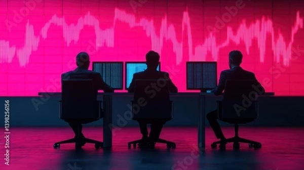 Fototapeta A strategic meeting with asset managers analyzing trend data and forecasts to optimize investment portfolios