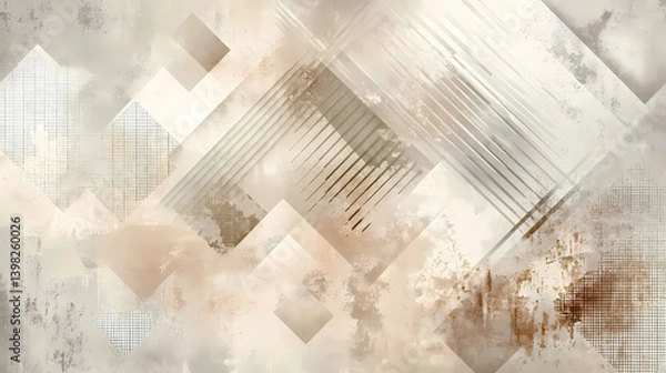 Fototapeta Muted Geometric Pattern with Pale Brown and Champagne Tones