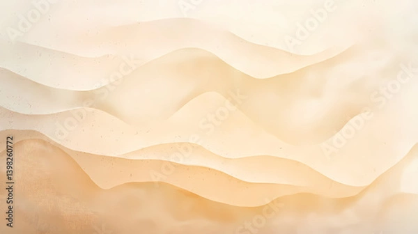 Fototapeta Soft Beige and Gold Gradient Background with Wavy Lines