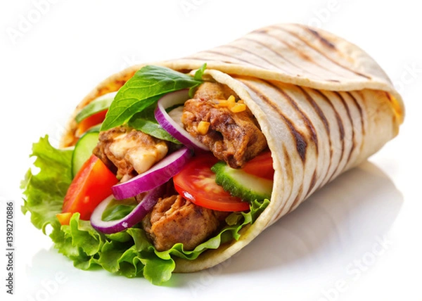 Fototapeta chicken and vegetable wrap Shiroma