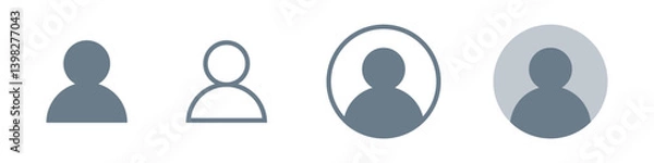 Fototapeta User profile icon set. Flat simple avatar symbols.