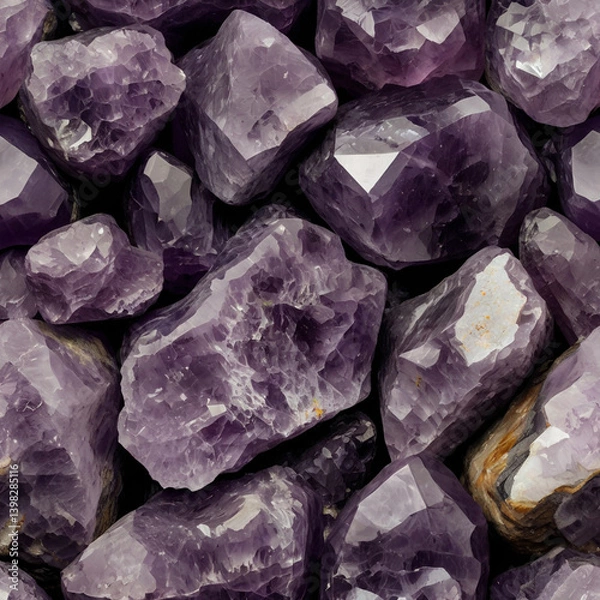 Obraz たくさんのアメジスト原石