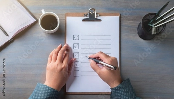 Obraz Handwritten checklist