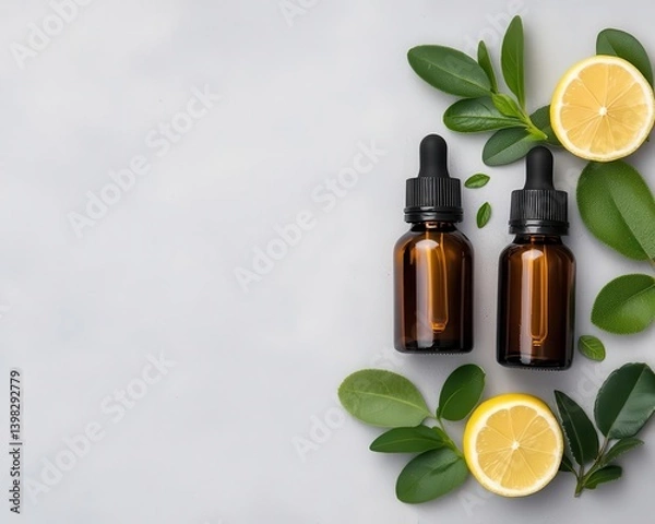 Fototapeta Nanoencapsulation of essential oils in food products, providing natural preservatives and enhancing flavor stability