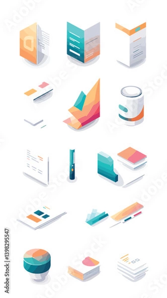 Fototapeta Brand Identity Icon Set Core Elements of Branding, Branding