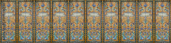 Obraz Old Mediterranean ceramic tiles with Spanish pattern