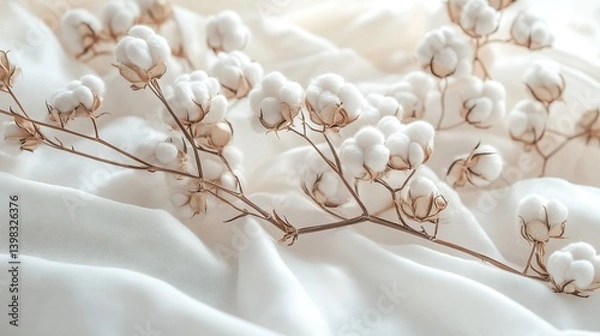 Fototapeta photo of white cotton fabric top view aesthetics detailed photo --ar 16:9 --stylize 250 --v 6.1 Job ID: 6c14278d-83b9-495c-ab17-e3e559a1defe