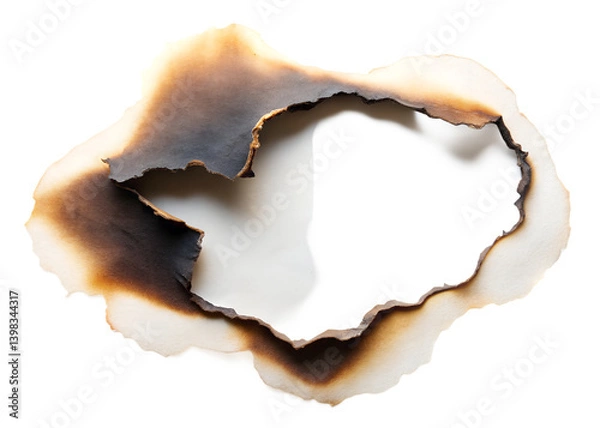 Obraz burnt paper isolated on white