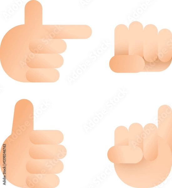 Fototapeta Various finger symbol shapes graphics 다양한 손가락 기호 모양 그래