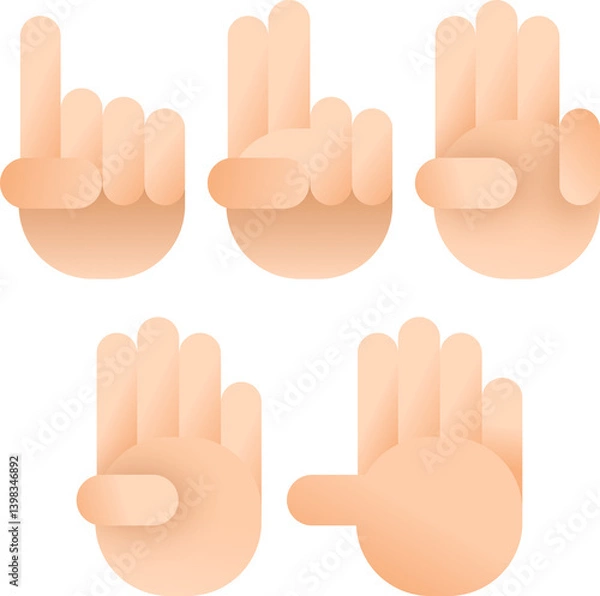 Fototapeta Finger Number Shape Graphics