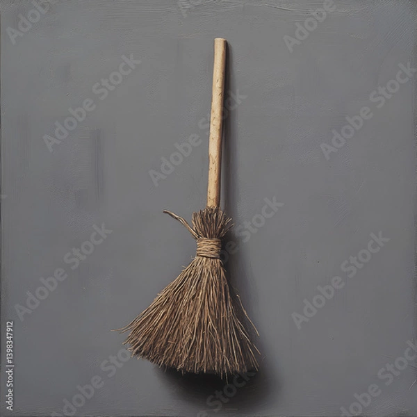 Obraz cleaning straw broom