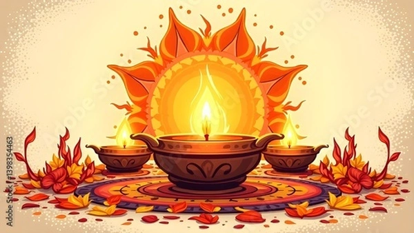 Fototapeta A simple poster image design created for sinhala and tamil new year
