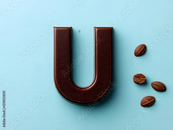 Obraz chocolate alphabet letter "U"
