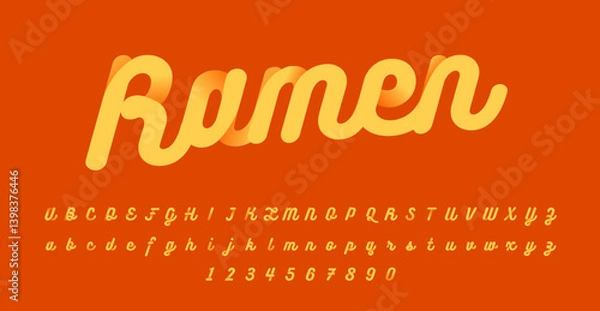 Fototapeta Ramen noodles typography font style