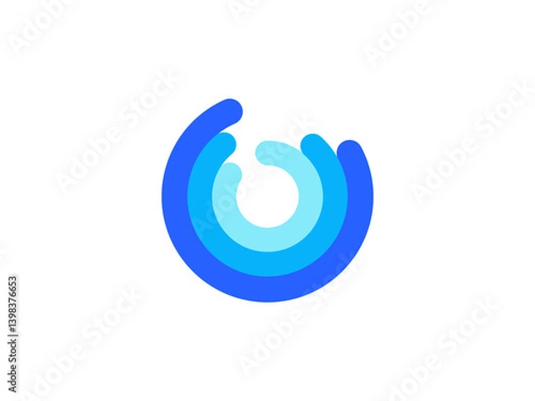 Obraz surfing logo with wave - ocean logo