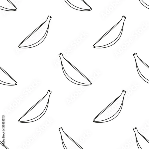 Obraz banana fruit icon seamless pattern
