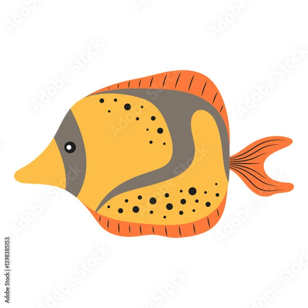 Obraz fish isolated, flat style