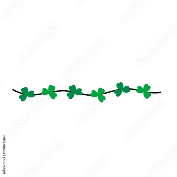 Fototapeta St Patrick day with clover shamrock border