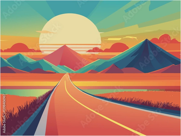 Fototapeta アメリカ風イメージのポップでカラフルな背景素材2