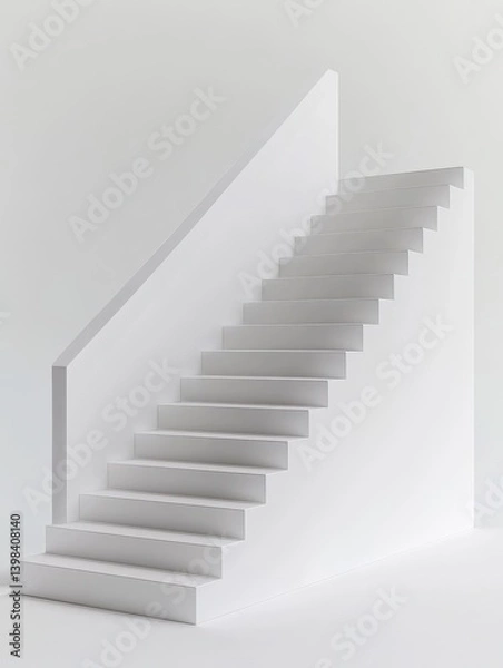 Fototapeta Minimalist 3D Staircase. Geometric Design for Product Showcase Against a Clean Background