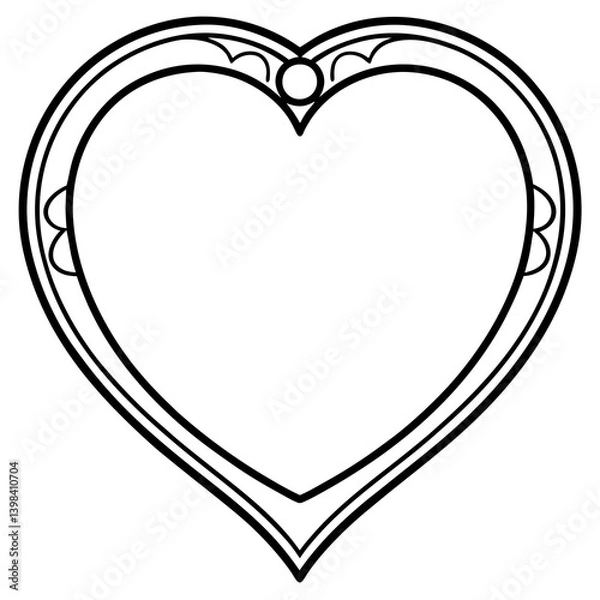 Obraz Simple heart outline for picture frames