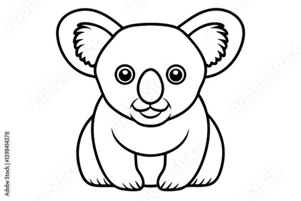 Fototapeta Minimalist Koala Line Art Vector on White Background