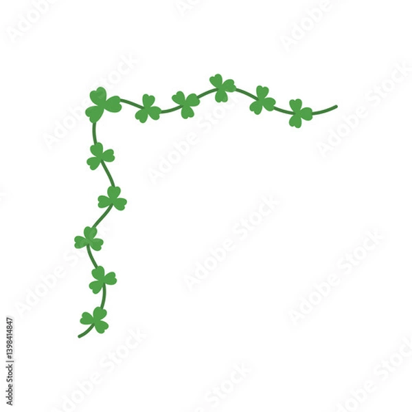 Fototapeta Clover leaf frame border for st patrick's day decoration