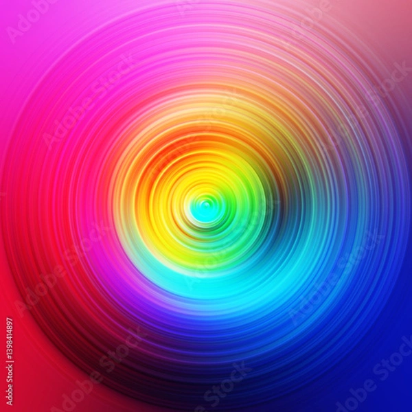 Fototapeta Colorful radial motion effect. Abstract rounded background.