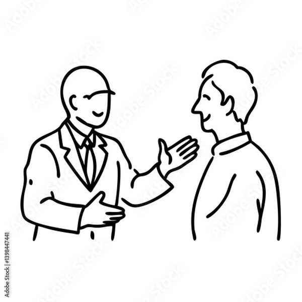 Fototapeta Business Discussion Line Art Illustration for Communication and Presentation